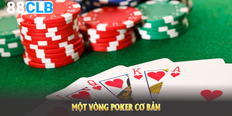 Một vòng Poker cơ bản sẽ gồm 4 vòng cược